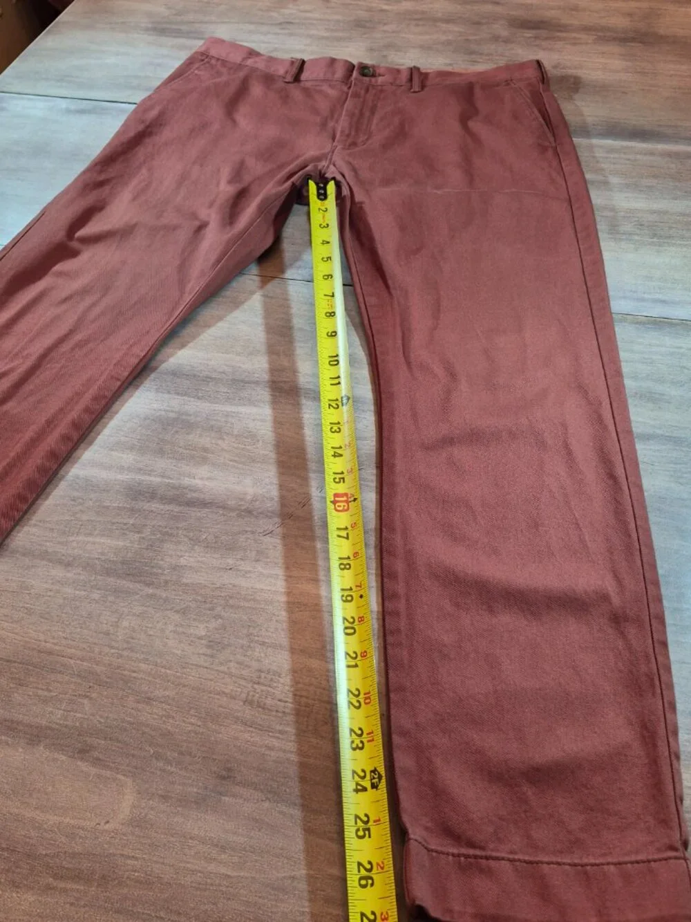 J.Crew Driggs Men's Chino Pants W34 L30 Brick Red Straight 100% Cotton